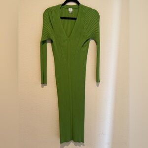 A New Day Green Long Sleeve Bodycon Dress